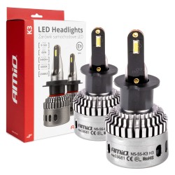 LED žárovky hlavního svícení K3 H3 12V 6000K canbus