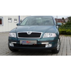 Škoda Octavia II - LED denní světlá světla s krycím rámečkem - ABS černý