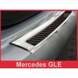 NEREZ Kryt prahu zadních dveří Mercedes GLE coupé - nerez / červený karbon