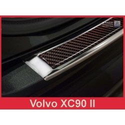 NEREZ Kryt prahu zadních dveří Volvo XC90 - nerez / červený karbon