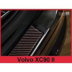 NEREZ Kryt prahu zadních dveří Volvo XC90 - nerez - černá / červený karbon