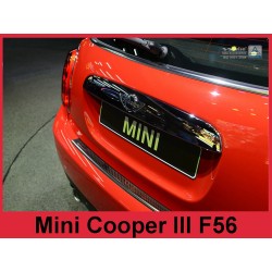 NEREZ Kryt prahu zadních dveří Mini Cooper III F56 - nerez - černé provedení / červený karbon