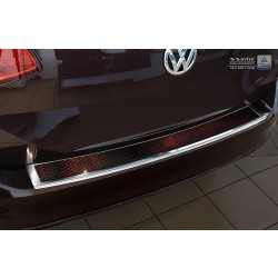 NEREZ Kryt prahu zadních dveří Volkswagen Passat B8 VARIANT - nerez / červený karbon