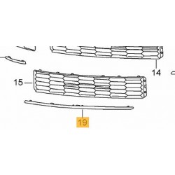 Škoda Superb II facelift - lišta pod středovou mřížku nárazníku OEM