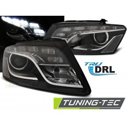 Audi Q5 08-12 - přední černá světla s LED denním  svícením TRU