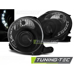 FIAT 500 07-15 - přední černá světla s LED svícením
