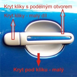 Škoda Octavia I - Kryty pod kliky - malé, ABS stříbrný matný