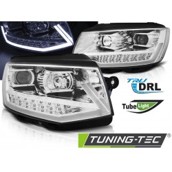 VW T6 15- - přední chrom světla TUBE LIGHT s LED denním svícením