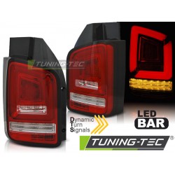 VW T6 15-19 TWIN DOOR - zadní LED světla červeno bílá LED BAR s dynamickým blinkrem