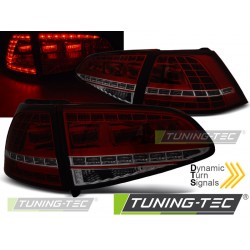 VW GOLF 7 13-17 HTB. - zadní LED světla červeno kouřová GTI LOOK s dynamickým blinkrem