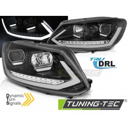 VW TOURAN 10-15 - přední černá světla s LED denním svícením a dynamickým blinkrem