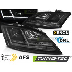 AUDI TT 06-10 8J - přední černé světla s LED denním svícením a dynamickým blinkrem pro xenon AFS