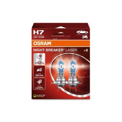 OSRAM NIGHT BREAKER LASER autožárovky H7 - o 150% více světla, 2 ks v balení