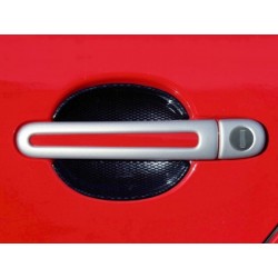 Škoda Fabia II - Kryty klik - oválný otvor, ABS stříbrný (4+4 ks jeden zámek)