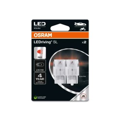 OSRAM LED autožárovky LEDriving SL W21W, červená