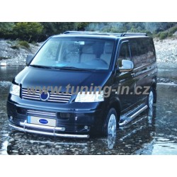 VW Transporter T5 - nerez chrom lišty přední masky OMSA LINE