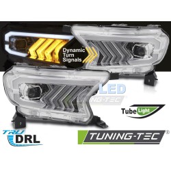FORD RANGER V 2016-2022 - přední LED světla TUBE chromová