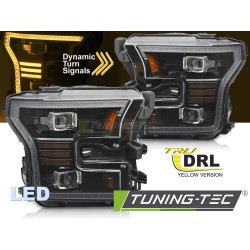 FORD F150 MK13 14-17 - přední světla LED černá DRL