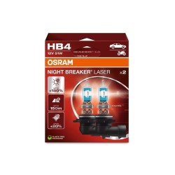 OSRAM NIGHT BREAKER LASER autožárovky HB4 - o 150% více světla, 2 ks v balení