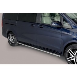 oválné boční nášlapy Misutonida se stupátky pro Mercedes Vito od r.v. 2010- (krátký rozvor - 3200mm) / V Class W447 od r.v. 2014->, nerezové, 95x60mm