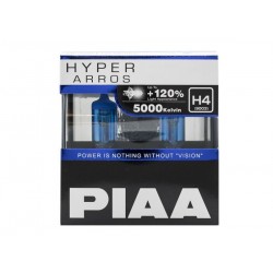 Autožárovky PIAA Hyper Arros 5000K H4 - o 120 procent vyšší svítivost, jasně bílé světlo o teplotě 5
