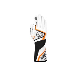 Kartingové rukavice Sparco K-TIDE+, s homologací FIA, barva bílo-oranžová