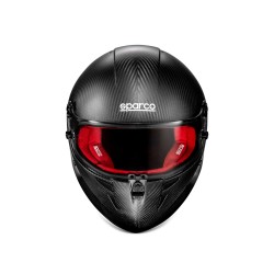 Kartingová karbonová helma Sparco STEALTH Carbon, s homologací FIA, barva černo-červená