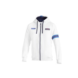 Sparco mikina s kapucí, edice Martini Racing, barva bílá