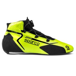 Závodní boty Sparco RAPID s otočným mechanismem zapínání, s homologací FIA, barva žluto-černá