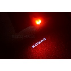 Škoda Kodiaq červené led osvětlení dveří s logem KODIAQ