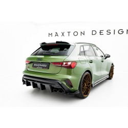 Audi S3 8Y Facelift Sportback, vložka zadního nárazníku s dvojkoncovkou na obou stranách, Maxton design
