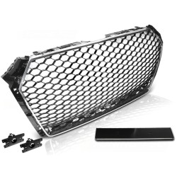 AUDI A4 B9 15-19 BLACK CHROME RS-STYL - přední maska