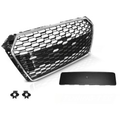 AUDI A4 B9 15-19 CHROME BLACK RS4 STYL PDC - přední maska