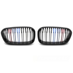 BMW F20/F21 LCI 2015-2018 - Přední maska double bar černá lesklá s trikolórou