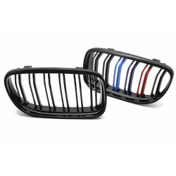 BMW E90/E91 LCI 2009-2011 - Přední maska double bar černá lesklá s trikolórou