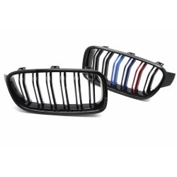 BMW E92/E93 LCI 2010-2013 - Přední maska double bar černá lesklá s trikolórou
