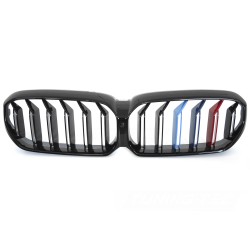BMW G30/G31 LCI 2020-2023 - Přední maska double bar černá lesklá s trikolórou