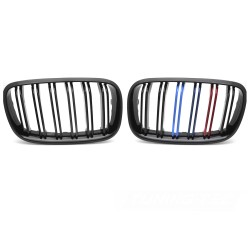 BMW X6 E71 2008-2014 - Přední maska černá lesklá double bar s trikolórou