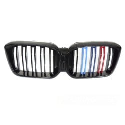 BMW X3 G01 LCI 2021-2025 - Přední maska černá lesklá double bar s trikolórou