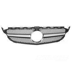 Mercedes třídy C C205/A205 2015-2018 - Přední maska černá se stříbrným