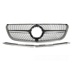 Mercedes Vito W447 2014-2019 - Přední maska DIAMOND STYLE černá s chromem