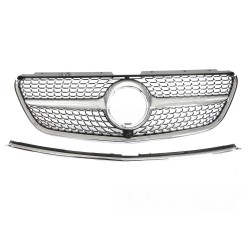 Mercedes Vito W447 2014-2019 - Přední maska DIAMOND STYLE stříbrná s chromem