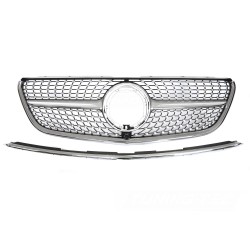 Mercedes V-Class W447 2014-2019 - Přední maska DIAMOND STYLE stříbrná s černým