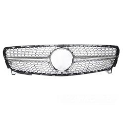 Mercedes W176 2015-2018 - Přední maska DIAMOND STYL stříbrná s chromem