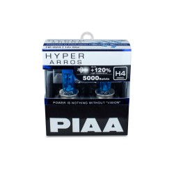 Autožárovky PIAA Hyper Arros 5000K H4 - o 120 % vyšší svítivost, jasně bílé světlo o teplotě 5000K