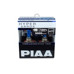 Autožárovky PIAA Hyper Arros 5000K H11 - o 120 % vyšší svítivost, jasně bílé světlo o teplotě 5000K