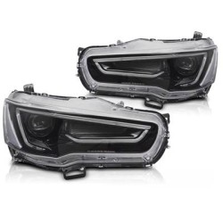 MITSUBISHI LANCER 8 08-16 - přední černá světla s TUBE LIGHT