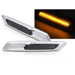 BMW F10/F11 10-13 - Boční LED blikače - kouřové stříbrné