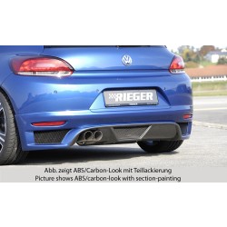 Rieger spoiler pod zadní nárazník pro Volkswagen Scirocco 3 13 2-dvéř. před faceliftem r.v. 08/08-04/14, plast ABS bez povrchové úpravy, pro dvojitou koncovku vlevo