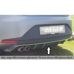 Rieger vložka zadního nárazníku pro Seat Leon FR 5F 3-dvéř. (sc), 5-dvéř. před faceliftem, plast ABS bez povrchové úpravy, pro dvojitou koncovku vlevo